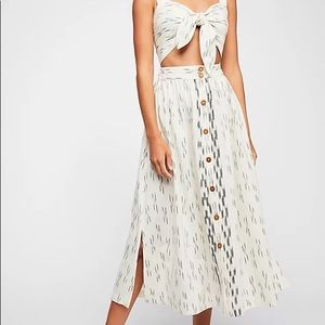NWT Free People Caldasi Tie Front Midi Dress Size S